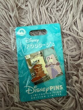 Disney Enamel Pin with Teal Backer and Purple Accents